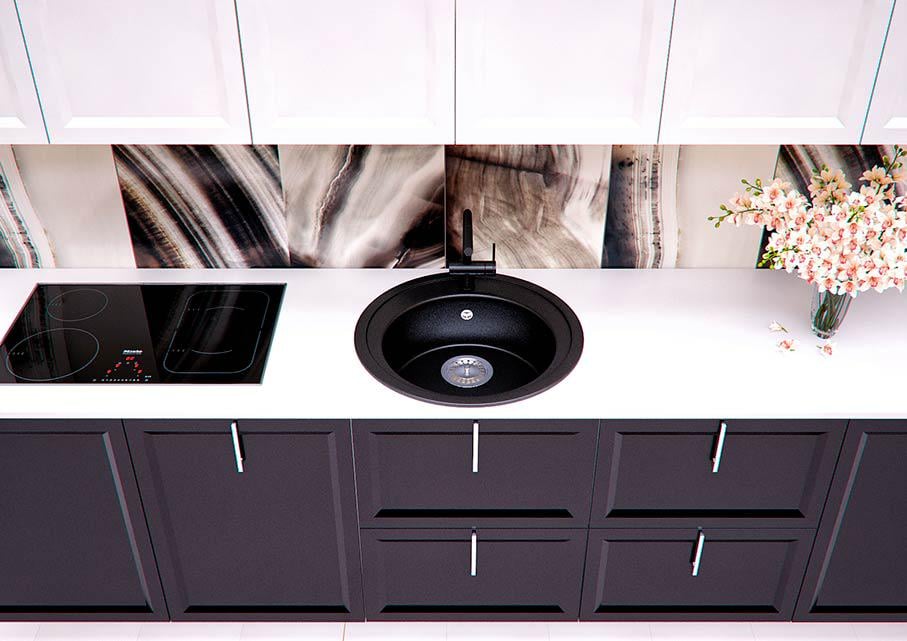 Мойка для кухни Stella Vena гранитная с краном Черный - фото 2