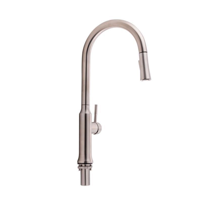 Смеситель для кухни Qtap Baruska QTBAR9137103UN с выдвижным изливом Brushed Nickel PVD (36713124)