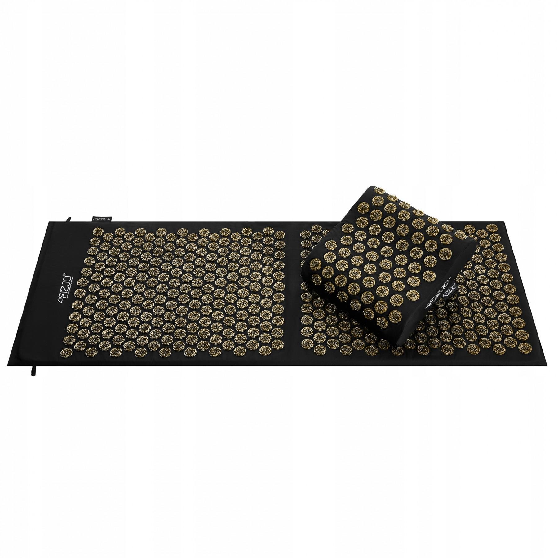 Коврик акупунктурный 4fizjo Eco Mat XL Аппликатор Кузнецова с подушкой 110x42 см Black/Gold (4FJ0383) - фото 3