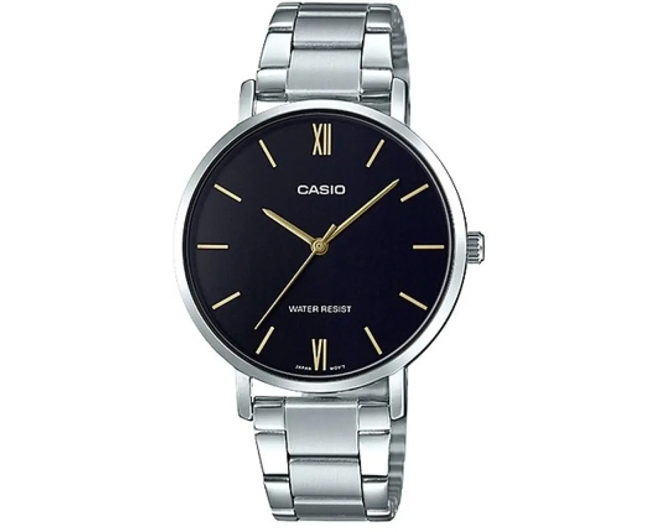 Наручний годинник жіночий Casio LTP-VT01D-1B d 34 мм Cрібний/Чорний (2521490525)