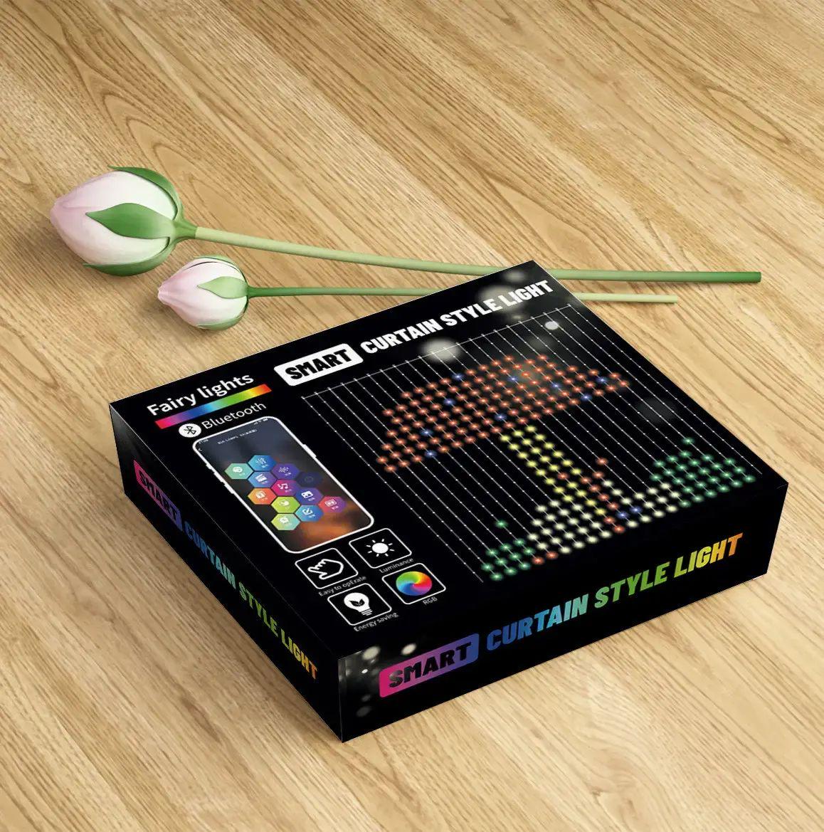 Гирлянда умная Штора для помещений от сети 400LED RGB с пультом дистанционного управления 3х3 м