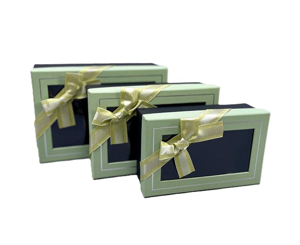 Набір подарункових коробок Stenson R33280G Gentle 23х16х10/21х14х8/19х12х7 см 3 шт. Green (606756)