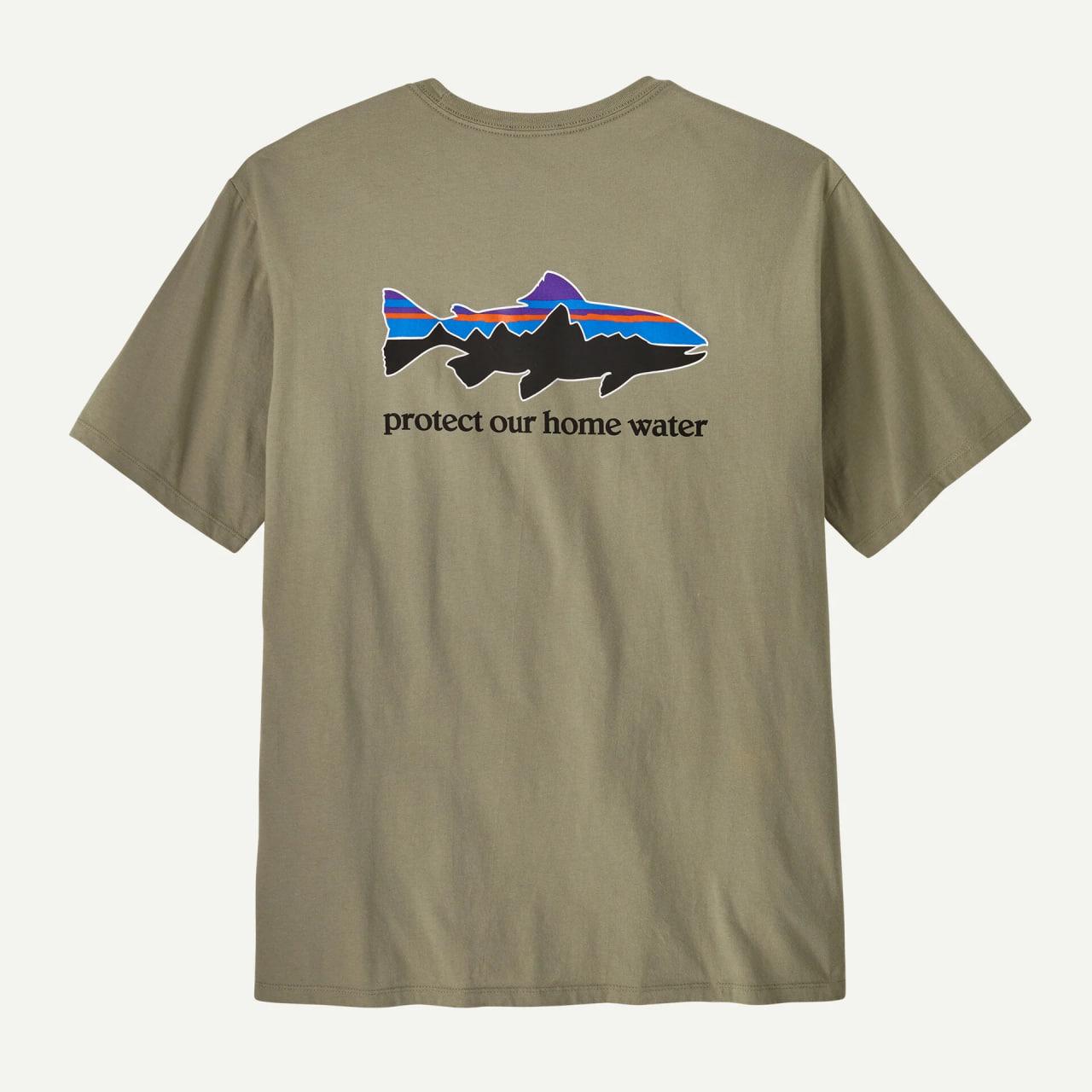 Футболка мужская Patagonia Men's Home Water Trout Organic T-Shirt хлопчатобумажная XL Хаки (25837032)