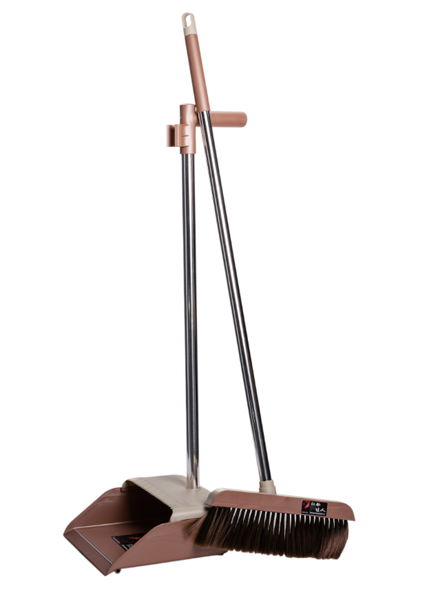 Набір для збирання щітка та совок з довгою ручкою 101 см Коричневий - фото 3