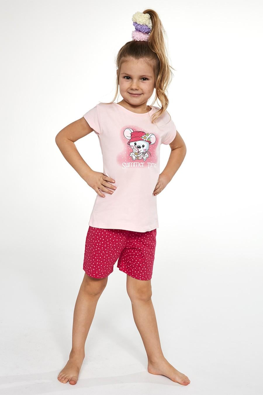 Комплект футболка та шортики Cornette 122-128 см 85 Little mouse Рожевий (77254)