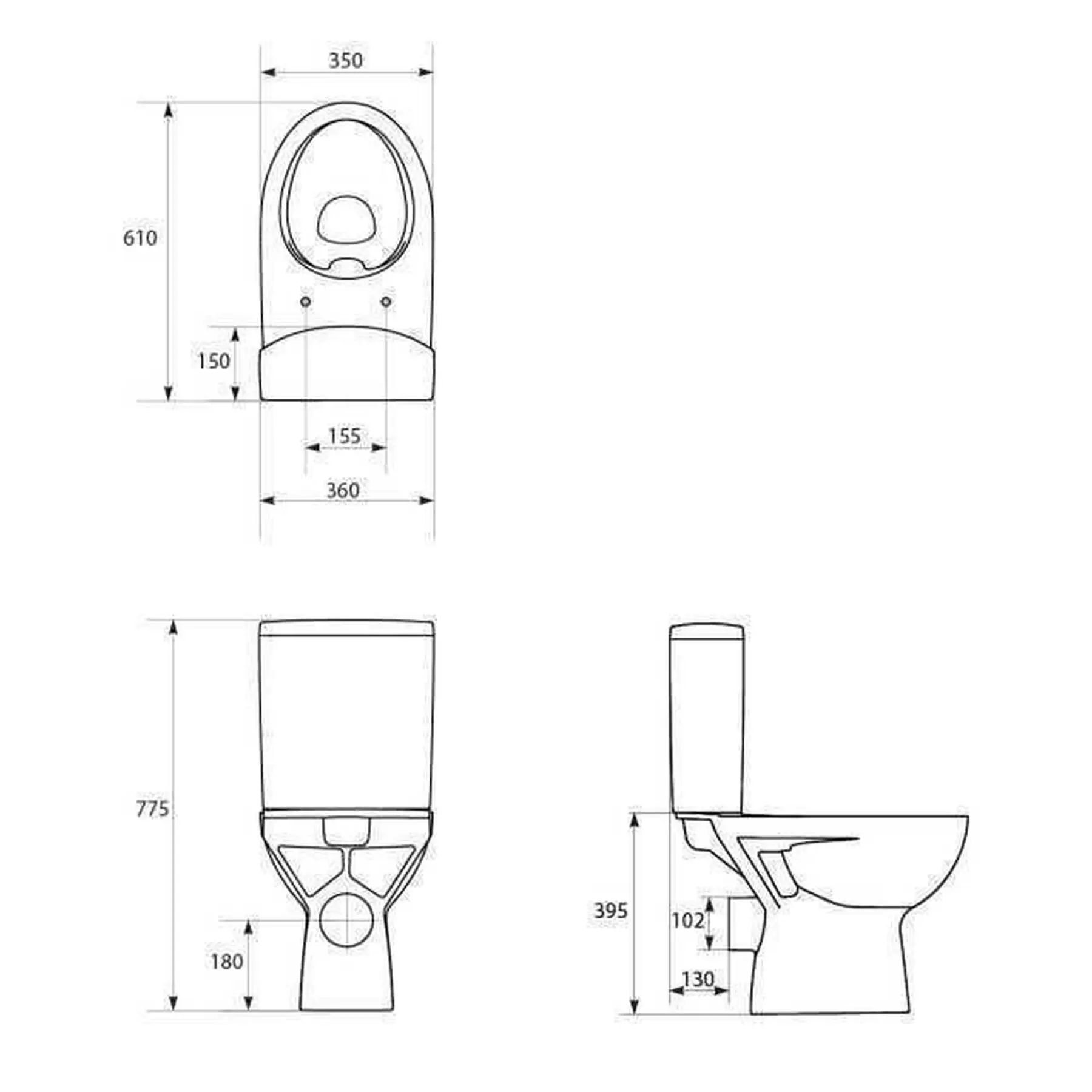 Компакт Cersanit 518 PARVA CLEAN ON 011 3/5 з кришкою дюропласт та ліфтом (GSR-000013819) - фото 3