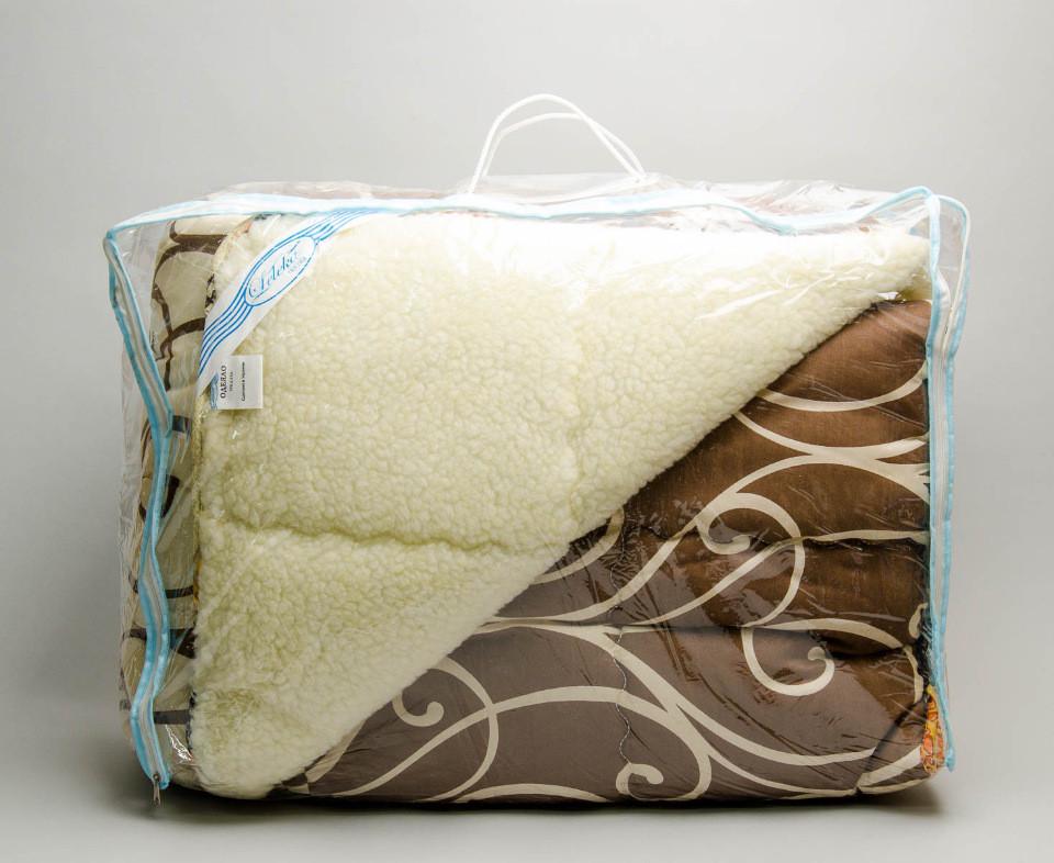 Одеяло двуспальное из овечьей шерсти завитки (18713)