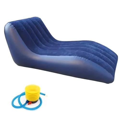 Кресло диван эргономичный надувной со спинкой с насосом 160×90×60 см (4791)