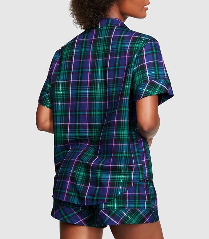 Пижама женская Victoria's Secret Flannel Short Pajama Set XS Зеленый (2122428089) - фото 3