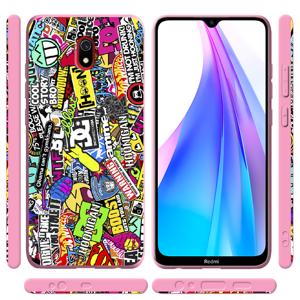 Чехол Boxface Xiaomi Redmi 8A Multicolored Inscriptions Розовый силикон (38341-up880-38675) - фото 2 Чехол Boxface Xiaomi Redmi 8A Multicolored Inscriptions Розовый силикон (38341-up880-38675) - фото 2