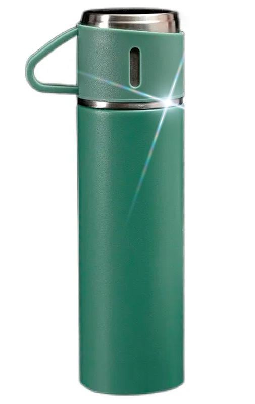 Термос BRS с вакуумной изоляцией для кофе и чая с 3 чашками 500 мл Green (452296727) Термос BRS с вакуумной изоляцией для кофе и чая с 3 чашками 500 мл Green (452296727)