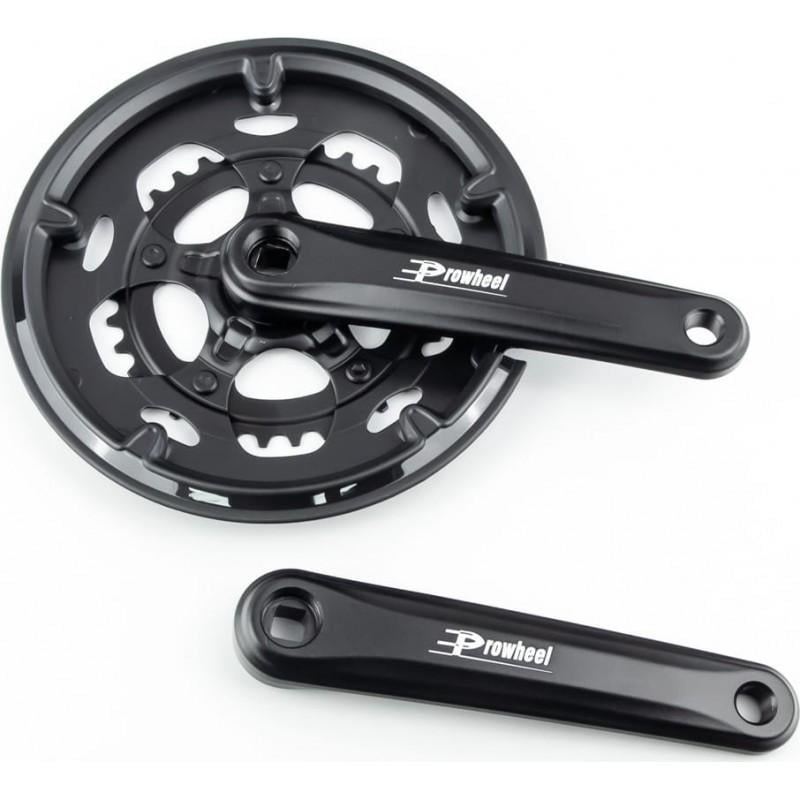 Шатун комплект PROWHEEL AE-221P ROAD "квадрат" 170 мм 50.34T ROAD алюминиевый черный