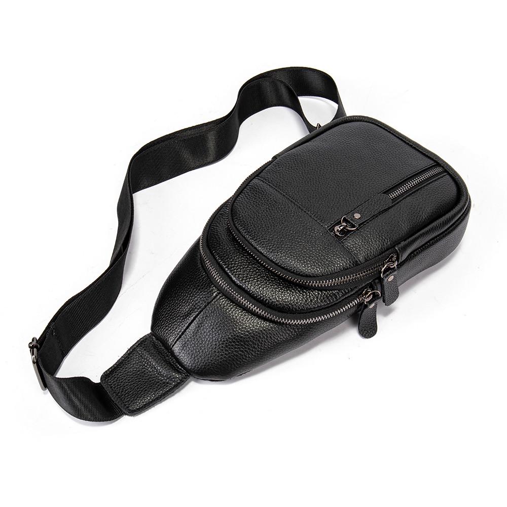 Чоловіча сумка Lorian через плече з регульованим плечовим ременем з натуральної шкіри Чорний (LR 259145-black) - фото 4 Чоловіча сумка Lorian через плече з регульованим плечовим ременем з натуральної шкіри Чорний (LR 259145-black) - фото 4