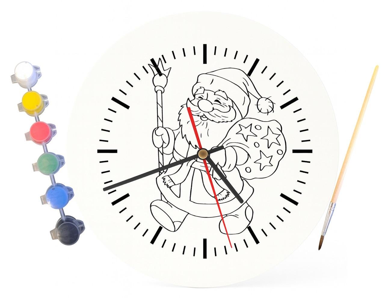 Детский набор для творчества часы раскраска Дед Мороз 30 см (Г0075) - фото 4