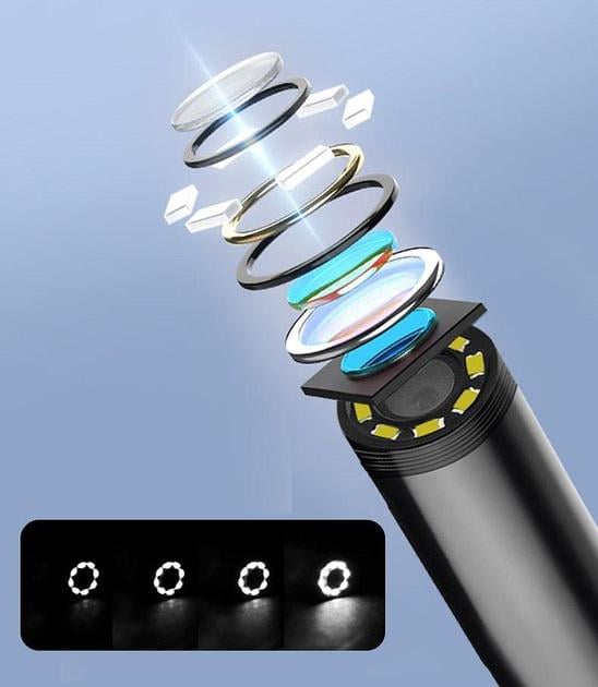 Эндоскоп автомобильный с монитором 4,3" 8 мм с жестким кабелем и насадками 2 м (25860130) - фото 3 Эндоскоп автомобильный с монитором 4,3" 8 мм с жестким кабелем и насадками 2 м (25860130) - фото 3