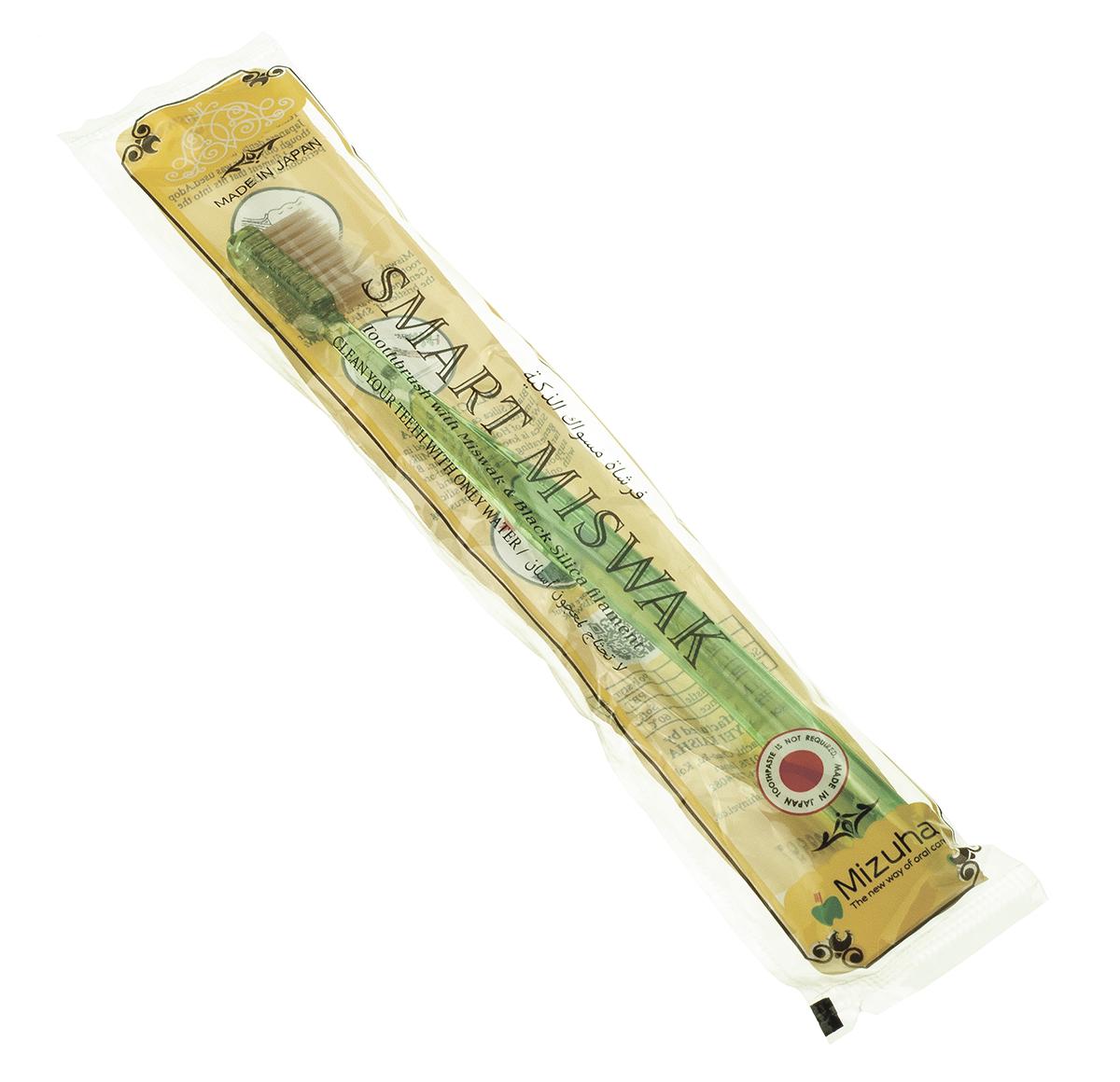 Зубная щетка Mizuha Smart Miswak с щетинками из натурального корня сальвадора персика Зеленый (94151) - фото 2