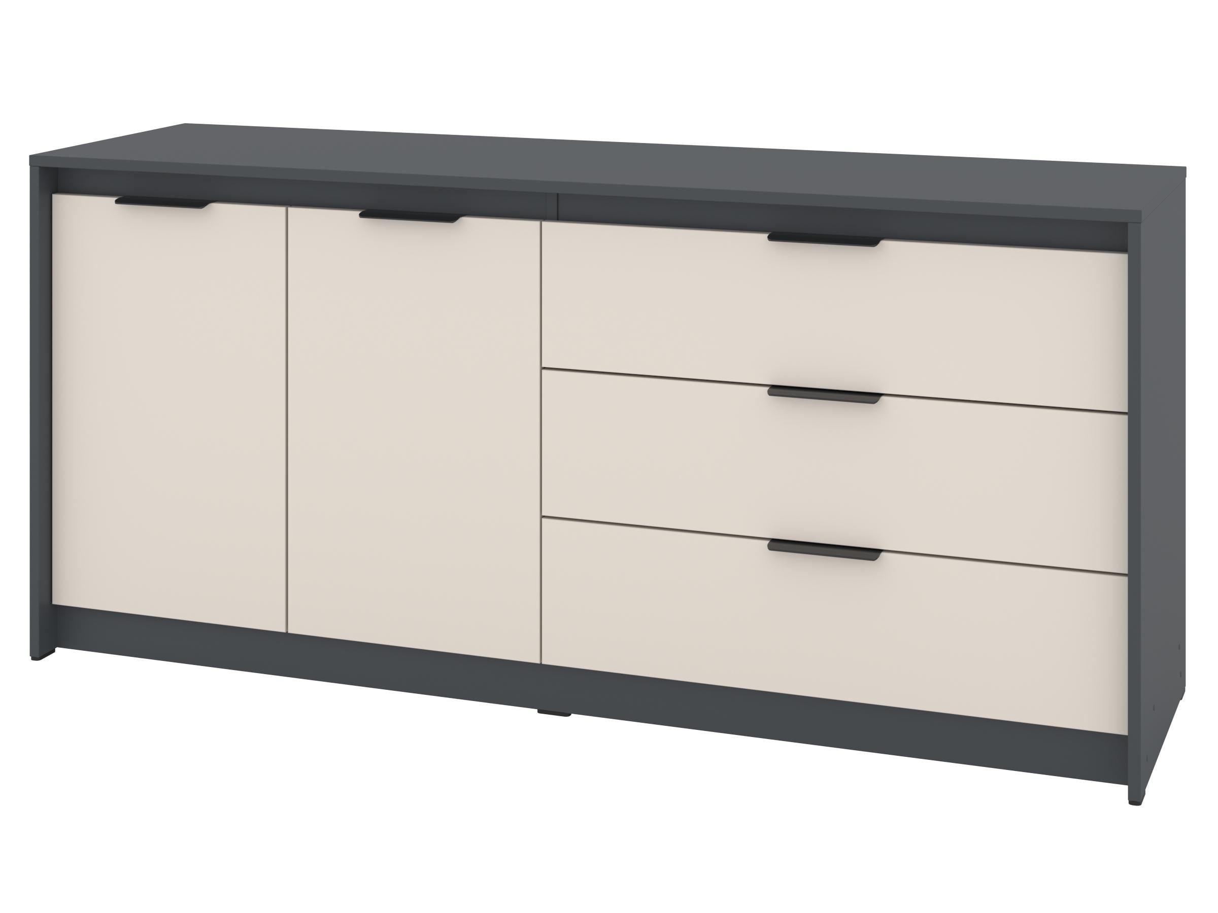 Комод с ящиками PEHOTIN К-2+3 ДСП 160х45,3х73,7 см Антрацит/Кашемир (PN-100432)