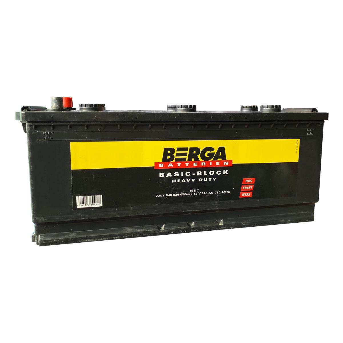 Аккумулятор автомобильный BERGA Truck Basic Block 6СТ-140 Ah Аз 760A EN 640036075 (153245) - фото 3 Аккумулятор автомобильный BERGA Truck Basic Block 6СТ-140 Ah Аз 760A EN 640036075 (153245) - фото 3