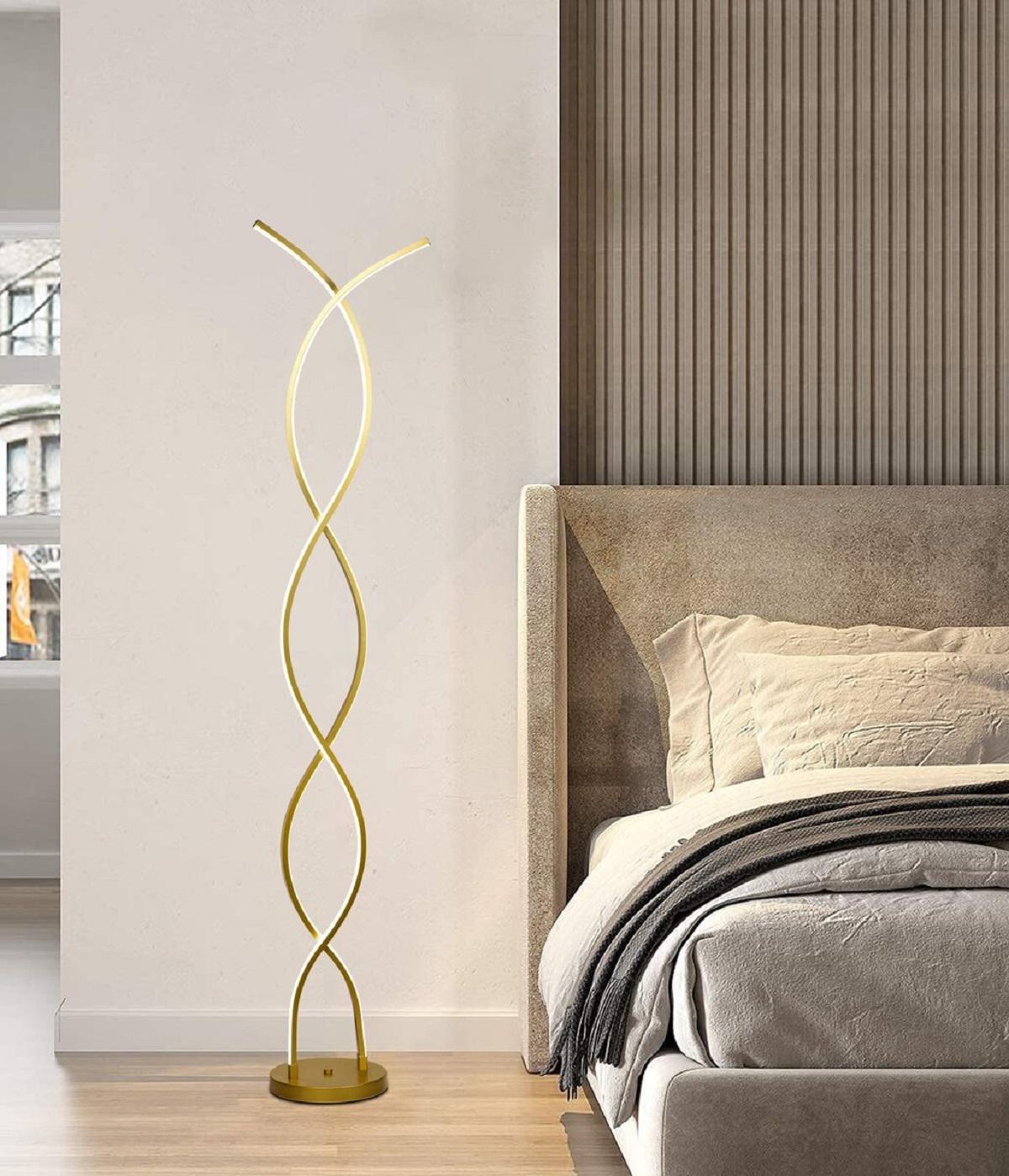 Торшер светодиодный Valeso BK 64W золото (LDD1010)