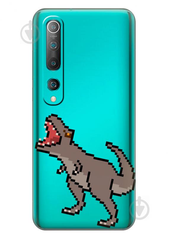 Силиконовый чехол iSwag для Xiaomi Mi 10 Пикселький динозавр (KS2650) Силиконовый чехол iSwag для Xiaomi Mi 10 Пикселький динозавр (KS2650)