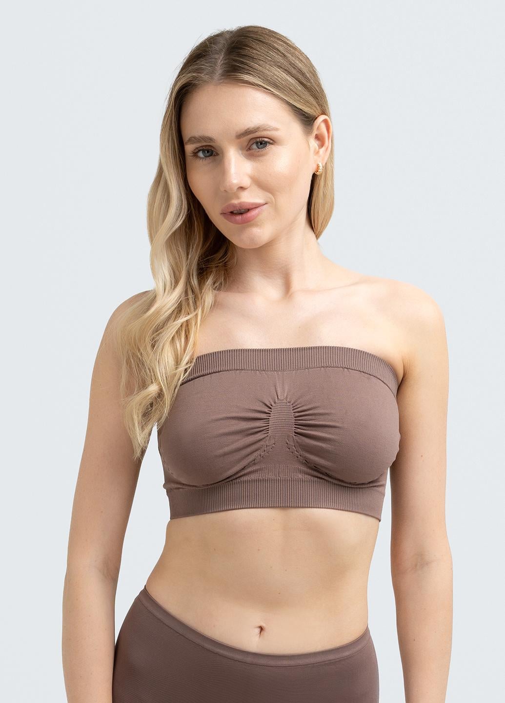 Топ женский бесшовный Giulia BANDO из микрофибры L/XL Brown deep Taupe (34570477)