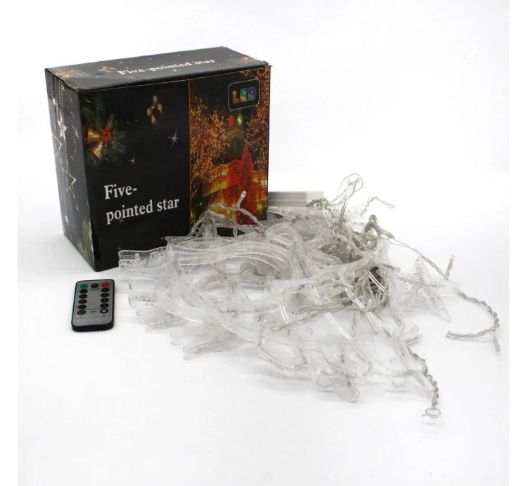 Гірлянда штора RGB фігурками 12 шт. 2,5 м (234560730_289) - фото 7