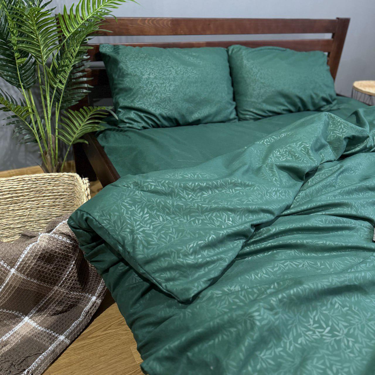 Комплект постільної білизни двоспальний Зелений (00980)