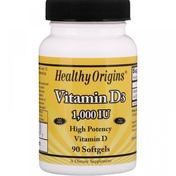 Витамин D Healthy Origins Vitamin D3 1000 IU 90 Softgels