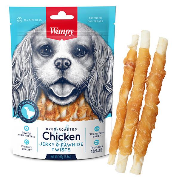 Палочки с курицей Wanpy Chicken Jerky & Rawhide Twists 0,1 кг Палочки с курицей Wanpy Chicken Jerky & Rawhide Twists 0,1 кг