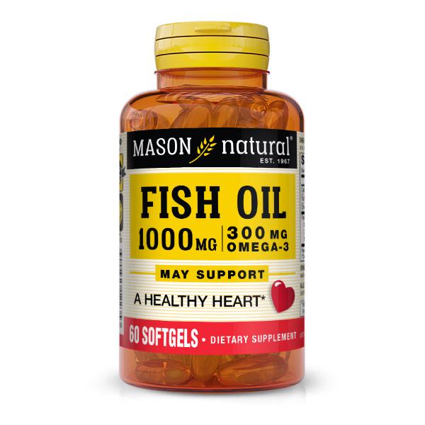 Натуральна добавка з омегою 3 Mason Natural Fish Oil 1000 мг Omega 300 мг 60 капс. (000021105)