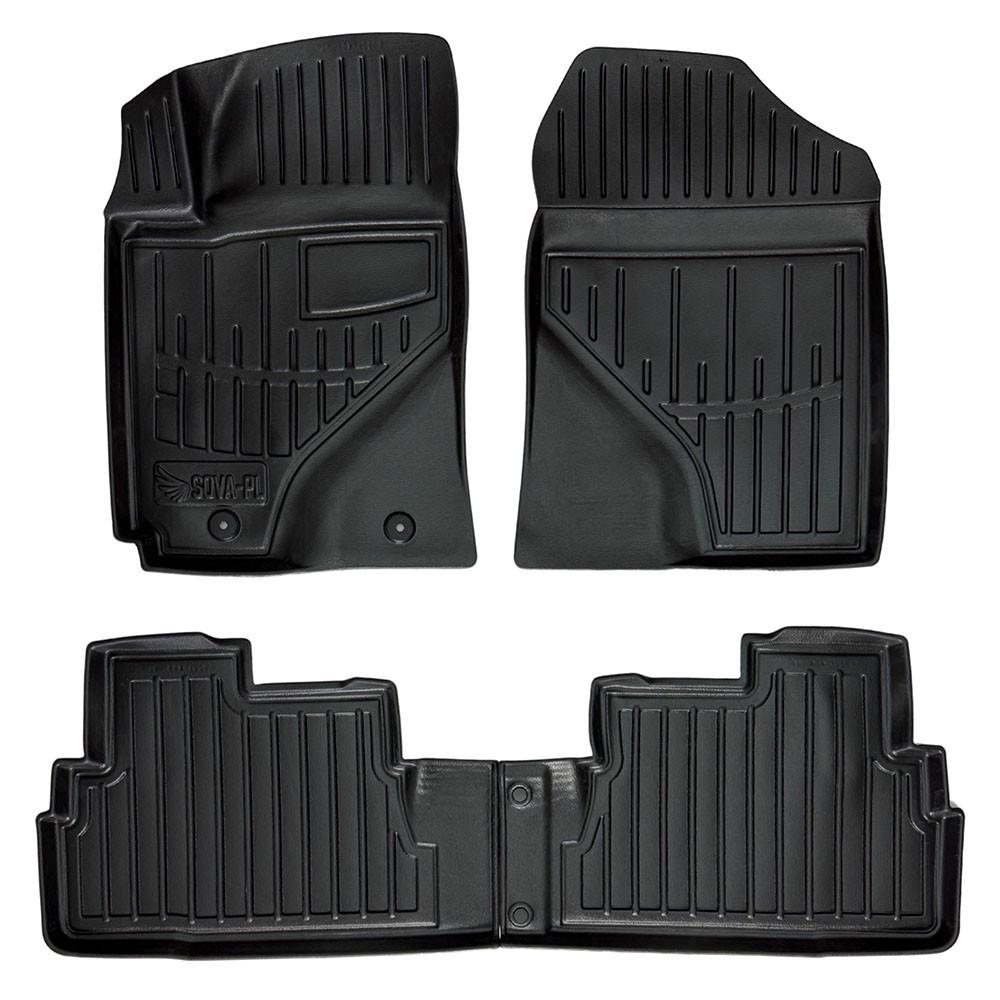 Коврики в салон SOVA-PL для Toyota Corolla Verso 2004-2009 резиновые 4 шт. Черный (28800713)