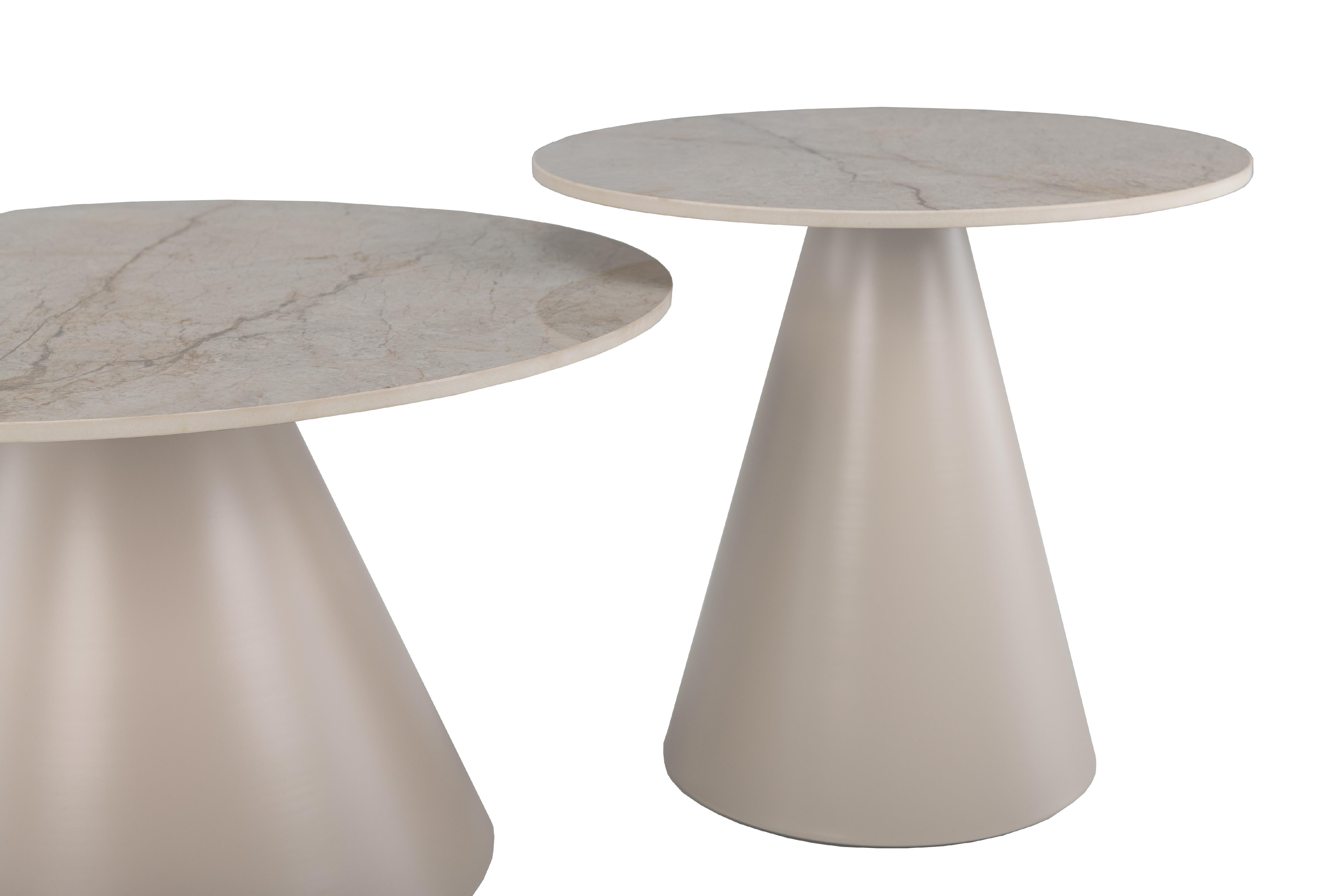 Комплект журнальных столов Vetro Рокко 700х460 мм/500х400 мм 2 шт. Мистик серый/Капучино (СТ-40) - фото 4