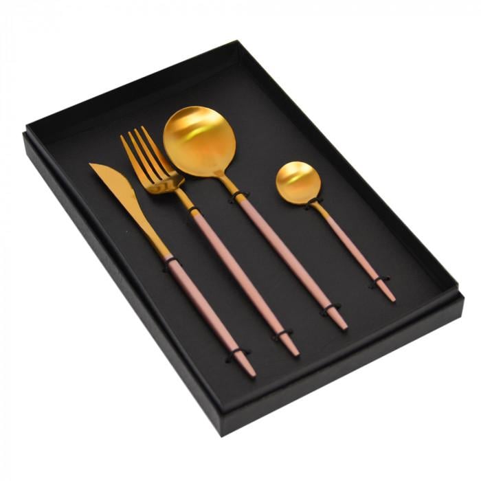 Набор столовых приборов Pink 4 шт Розовый (VL003)