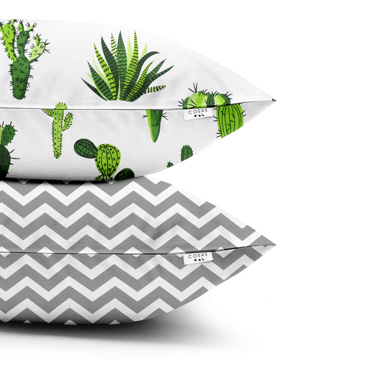 Набор наволочек Cosas Cactus Green Zigzag Grey 2 шт. 40х60 см (4822052025031)