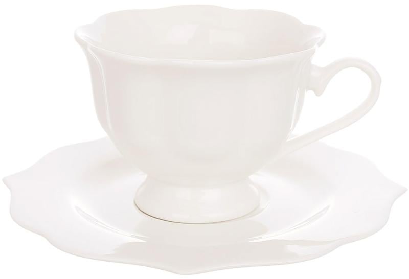 Чайно-кавовий набір Harmony 6 чашок із блюдцями порцеляна 170 мл Білий Чайно-кавовий набір Harmony 6 чашок із блюдцями порцеляна 170 мл Білий