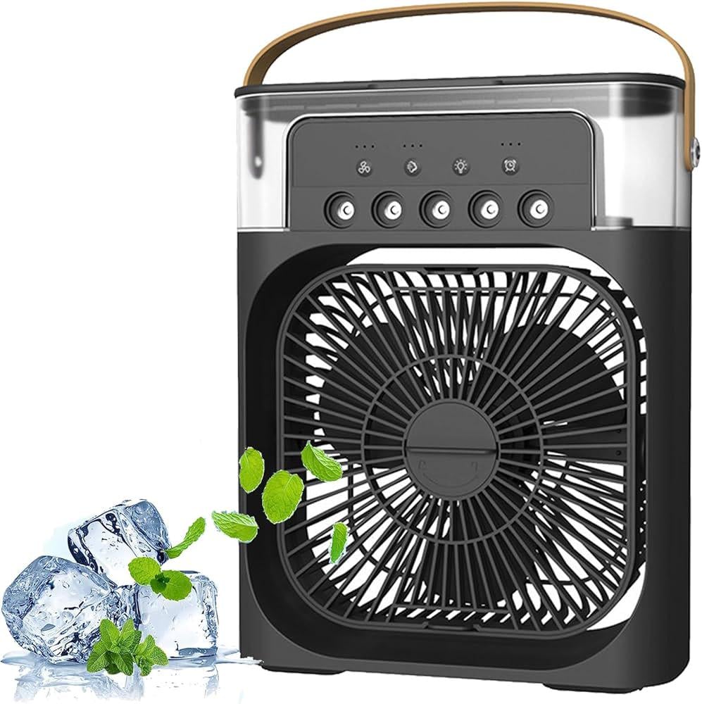 Вентилятор-зволожувач настільний RGB/USB/LED підсвітка Чорний (MX-00009128Black) - фото 4