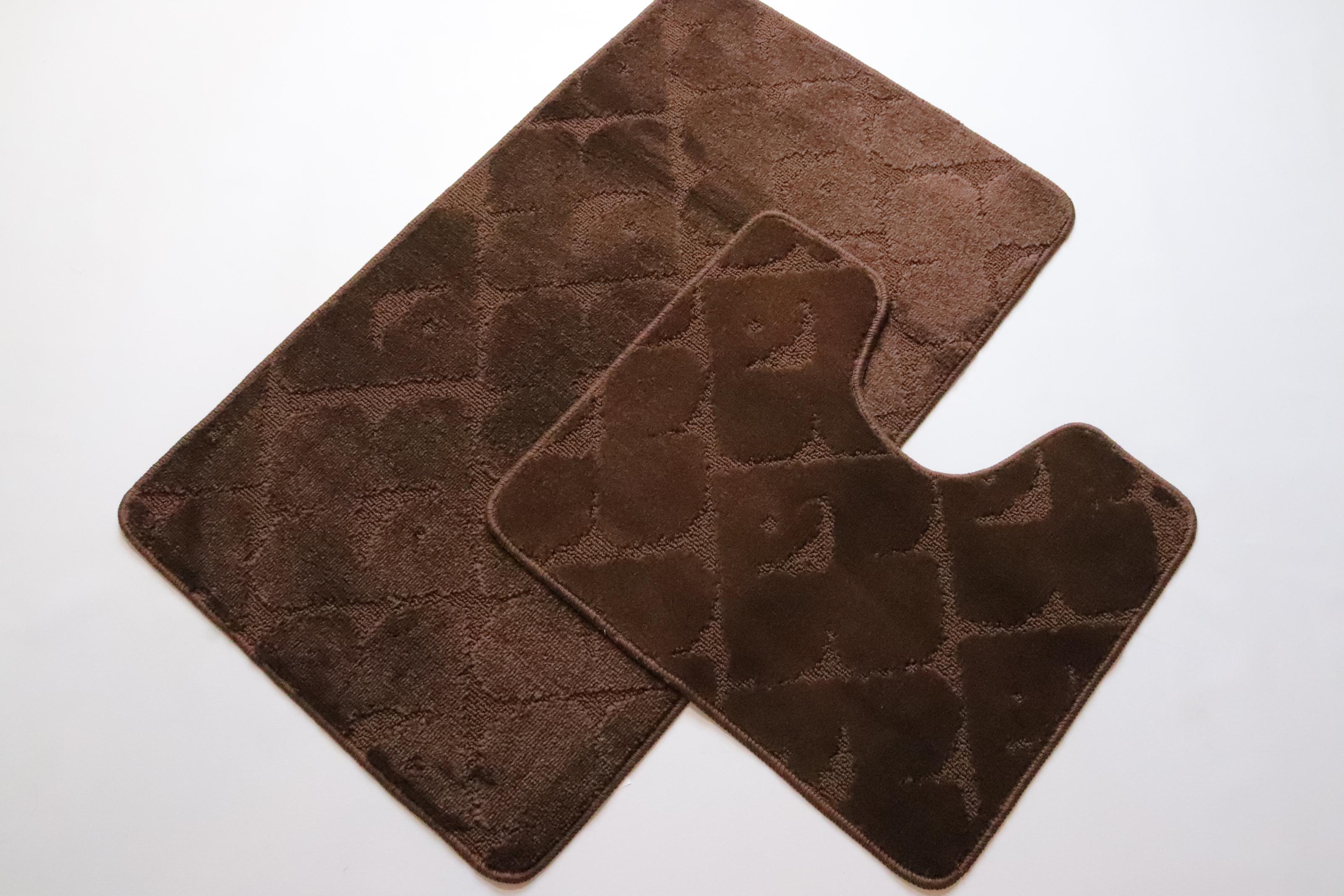 Набор ковриков для ванной и туалета Vonaldi 100x60/50x60 см Dark Brown (00186) Набор ковриков для ванной и туалета Vonaldi 100x60/50x60 см Dark Brown (00186)