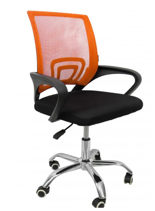 Кресло на колесах Bonro B-619 со спинкой сеткой до 90 кг Оранжевый (106-76-40030007)
