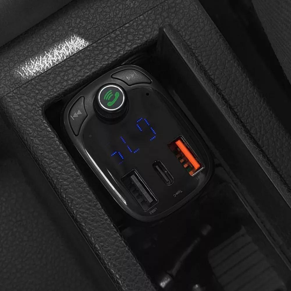 Автомобільний зарядний пристрій BASEUS FM Launcher S-13 36W PD+QC3.0 Type-C+2USB Black - фото 4 Автомобільний зарядний пристрій BASEUS FM Launcher S-13 36W PD+QC3.0 Type-C+2USB Black - фото 4