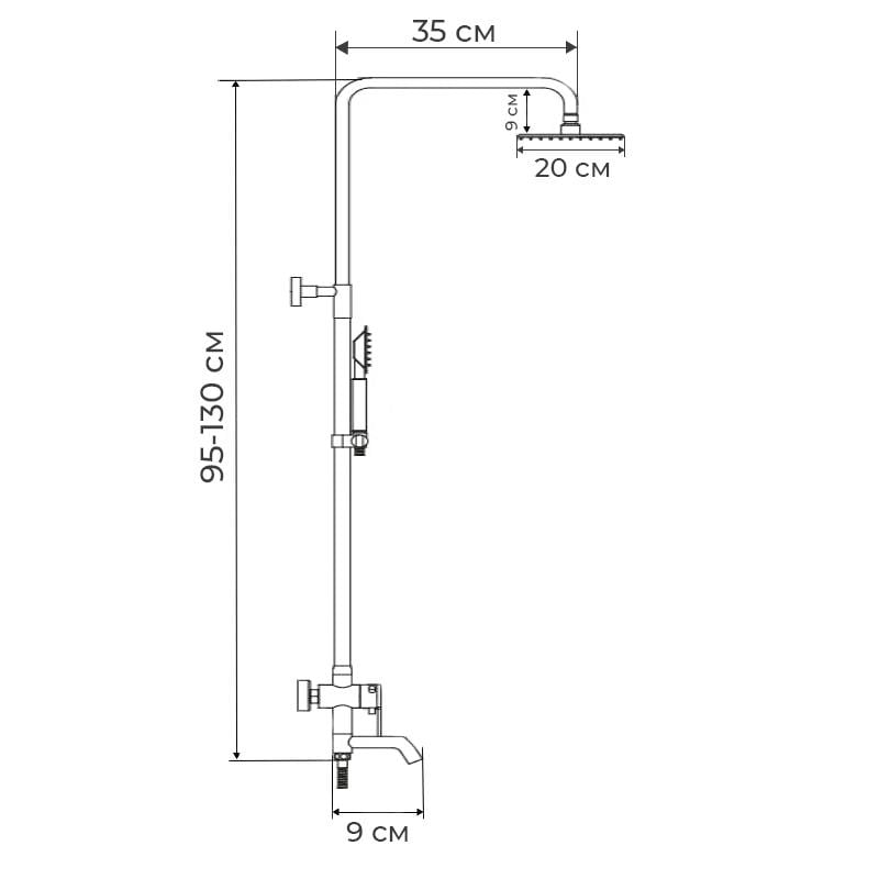 Душевая колонна со смесителем MIXXUS PREMIUM BARCELONA Chr-009-J (MI1669) - фото 3