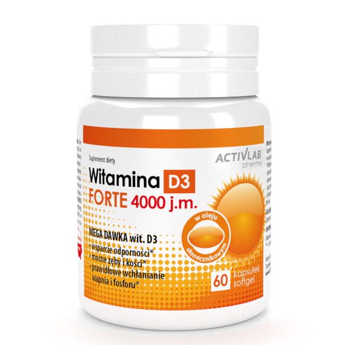 Витамин D для спорта Activlab Vitamin D3 Forte 4000 IU 100 mcg 60 Softgels