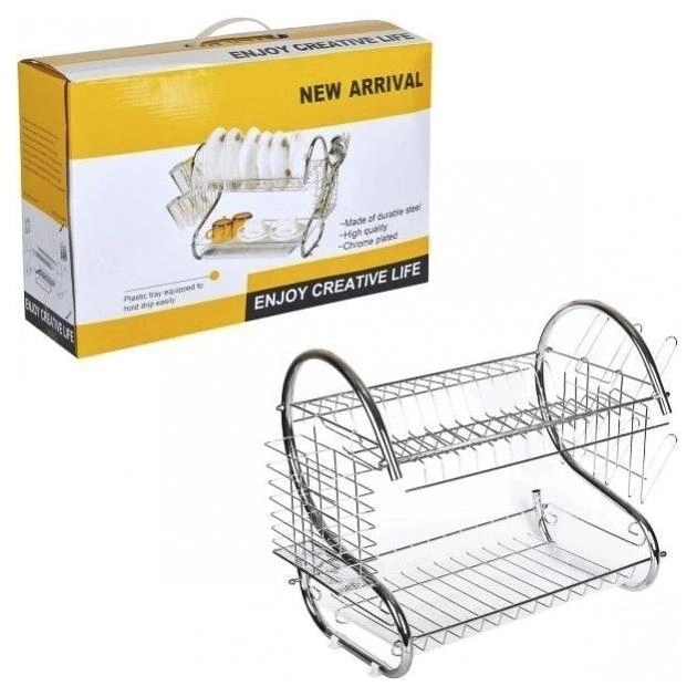 Сушилка для посуды Kitchen Storage Rack S-40 металлическая Silver - фото 8