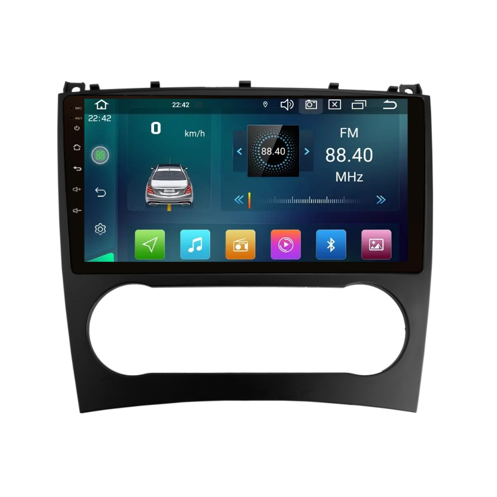 Магнитола штатная CYCLONE C9 CPL GSM Carplay 2/32 GB 4G для Mercedes C-Class W203 2004-2007 г. с усилителем звука D2B (AR-81319)