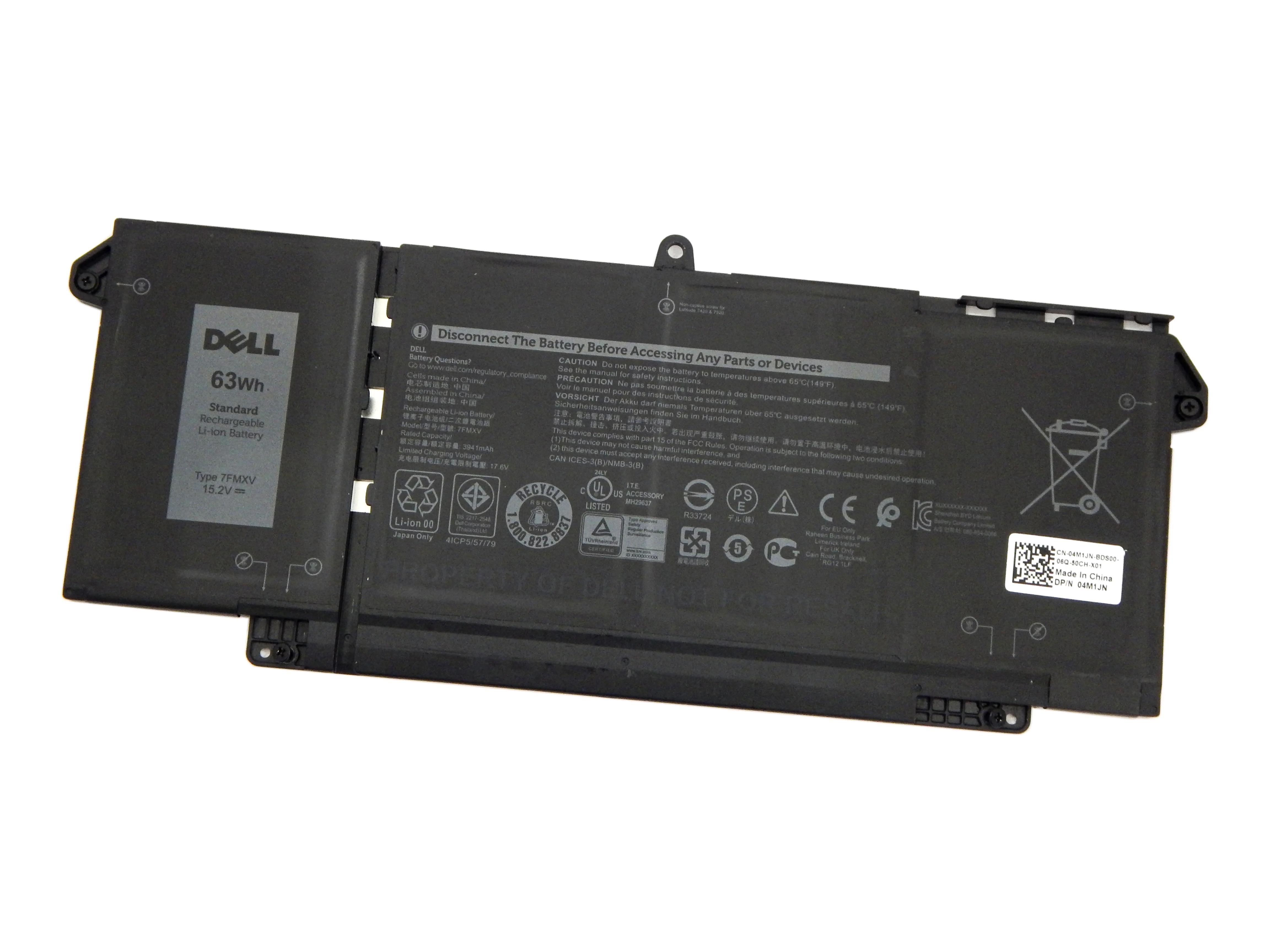 Аккумулятор для для Dell Latitude 13 5320/7520 Latitude 14 7320/7420/7520 9JM71/7FMXV/TN2GY/0TN2GY 3941 mAh 63Wh
