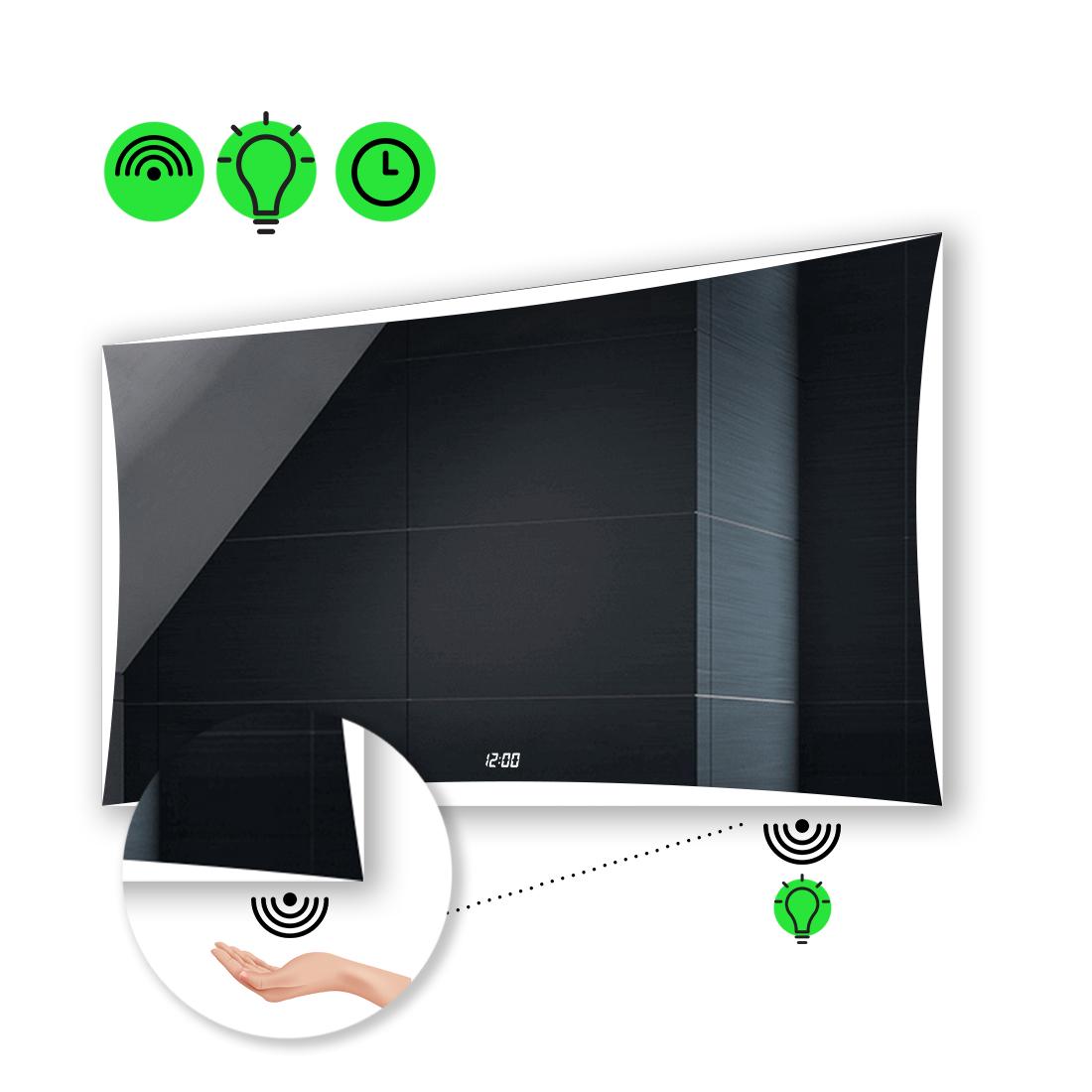 LED-зеркало 90x60 см с ИК включателем и часами Amado (Amadog71)