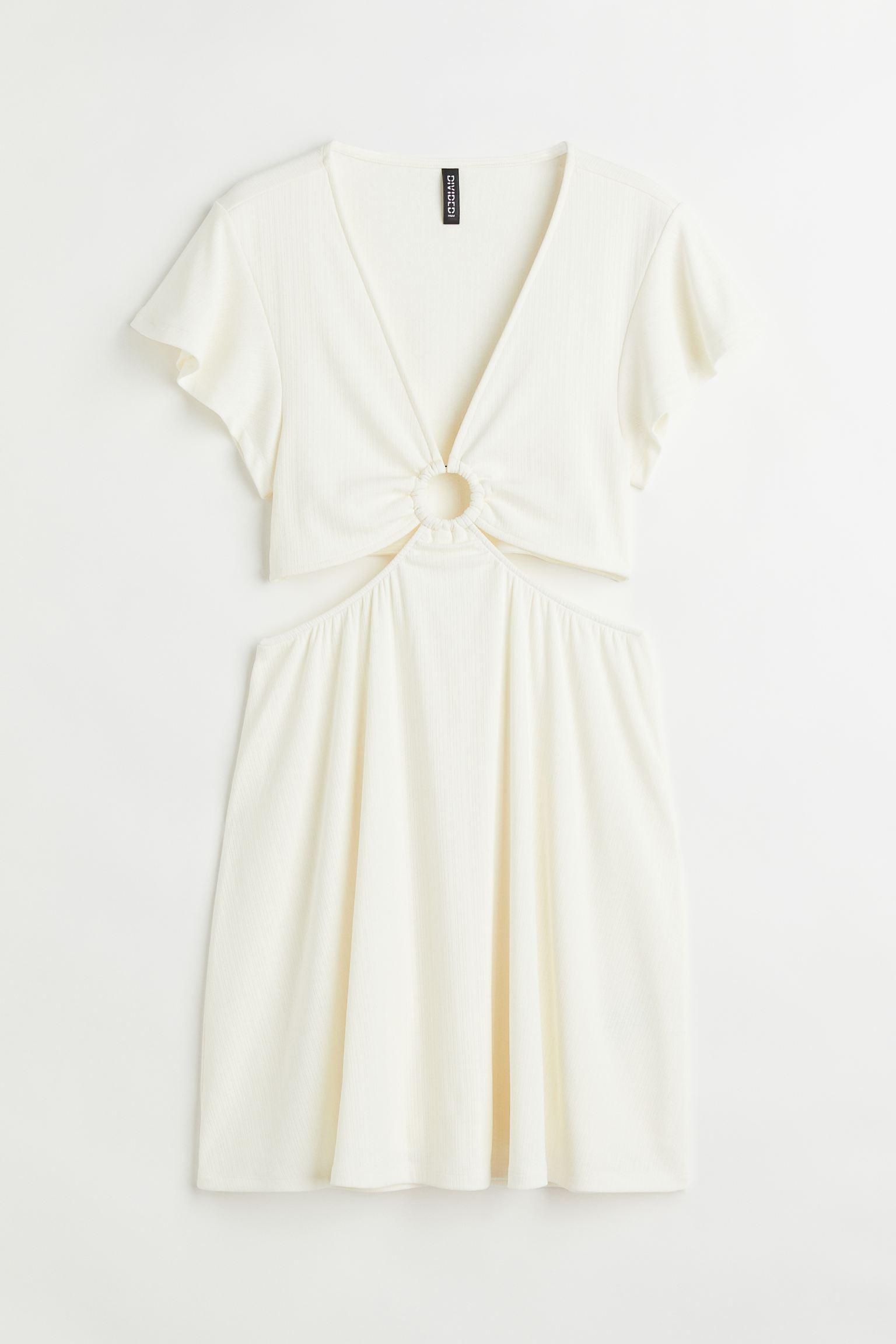 Платье с коротким рукавом XXS Белый (10652025wer)