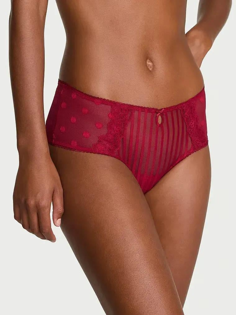 Трусики чики Victoria's Secret Lacie Sheer Heritage Cheeky Panty L Красный (27119279)