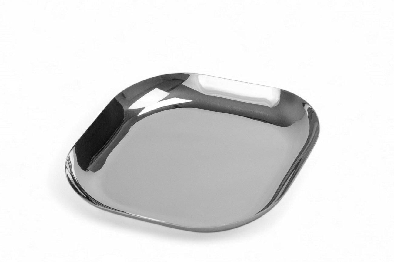 Блюдо One Chef из нержавеющей стали для подачи и сервировки квадртаное 18х18х2 см