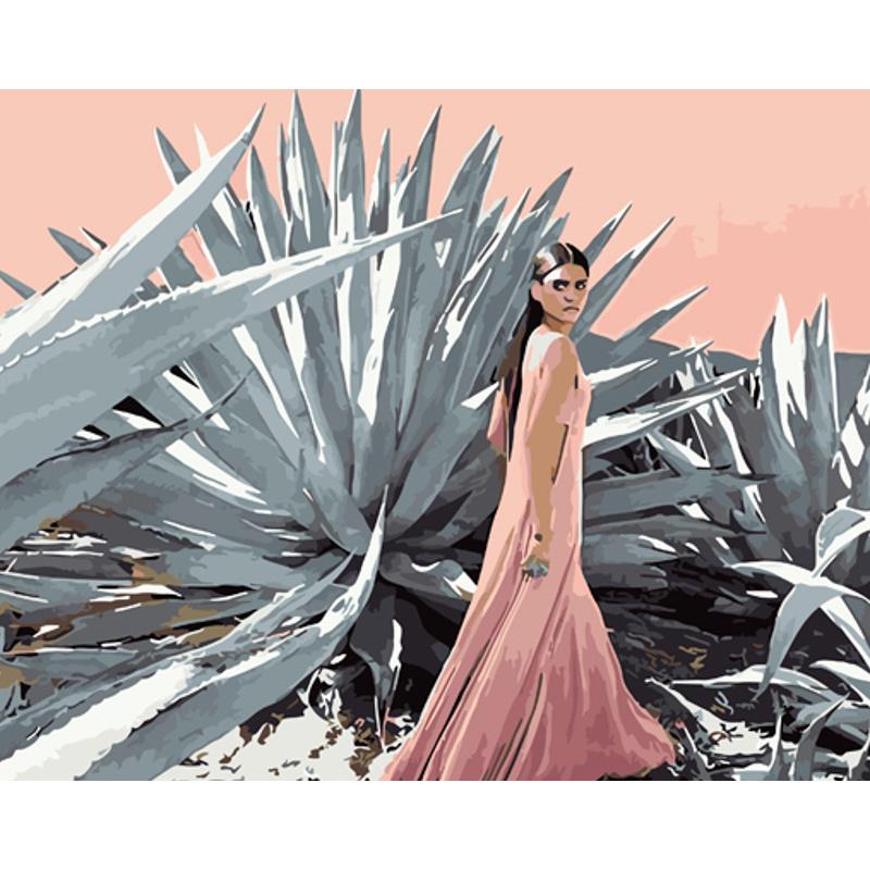 Картина по номерам Strateg Премиум Возле алоэ с лаком 40х50 см (GS1322)