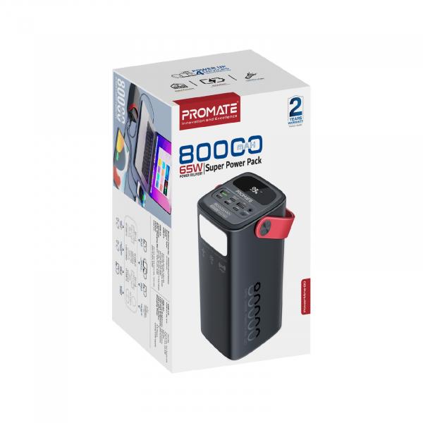 Повербанк Promate PowerMine-80 65W 80000 mAh Black (1607660) - фото 10 Повербанк Promate PowerMine-80 65W 80000 mAh Black (1607660) - фото 10